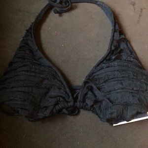 Black ruffled swimsuit top from Surfside